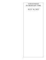 15th Sunday in Ordinary Time 2022